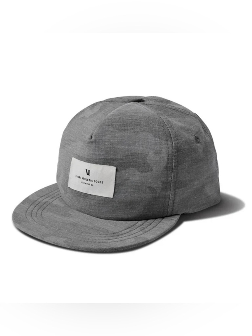 Vuori Gray Camo Five-Panel Cap with Front Patch